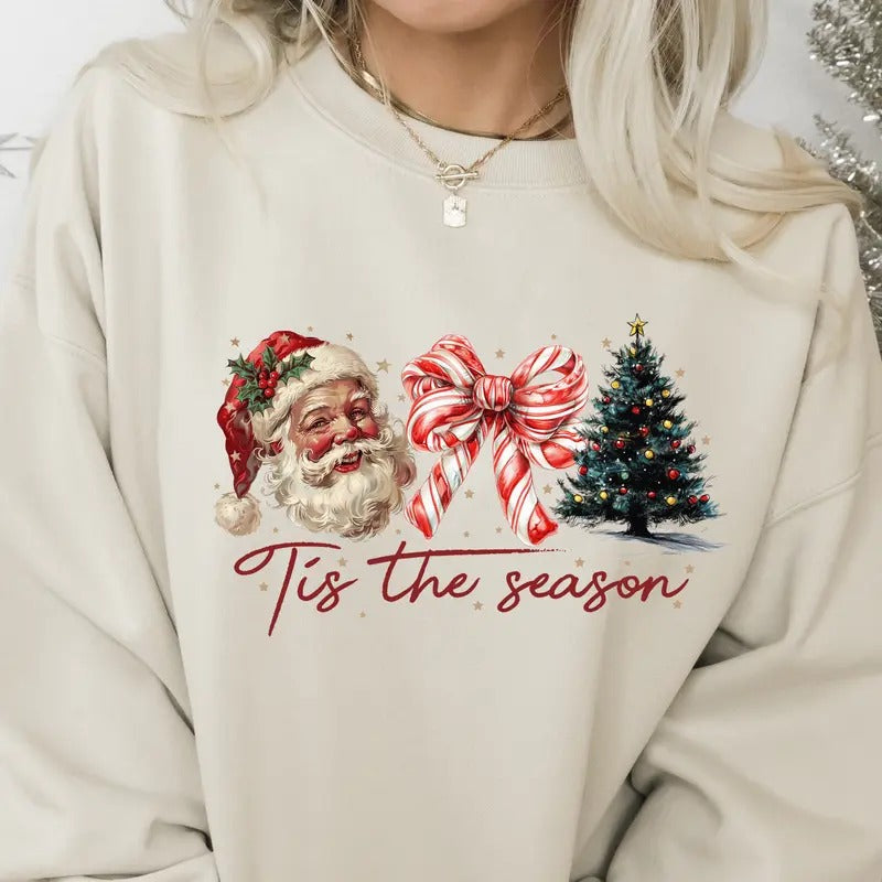Tis The Season Christmas Crewneck Sweatshirt.  Comfy Christmas  Unisex Pullover Crewneck Sweatshirt. T-Shirts, Hoodie