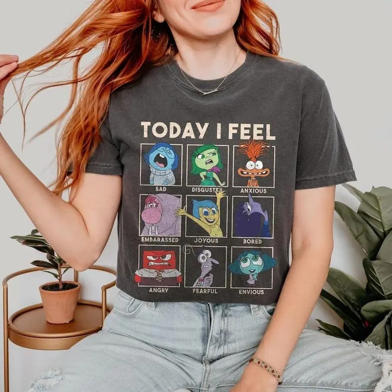 Today I Feel Inside Out Shirt, Joy Sadness Fear Disgust Angry shirt, Inside Out Characters Shirts, Mental Health shirt...