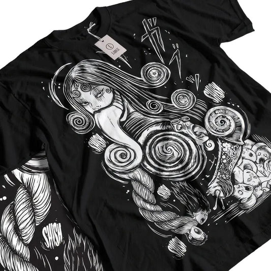 Tomie Junji Ito Uzumaki Horror Anime Manga T-Shirt Collection in Japanese Style