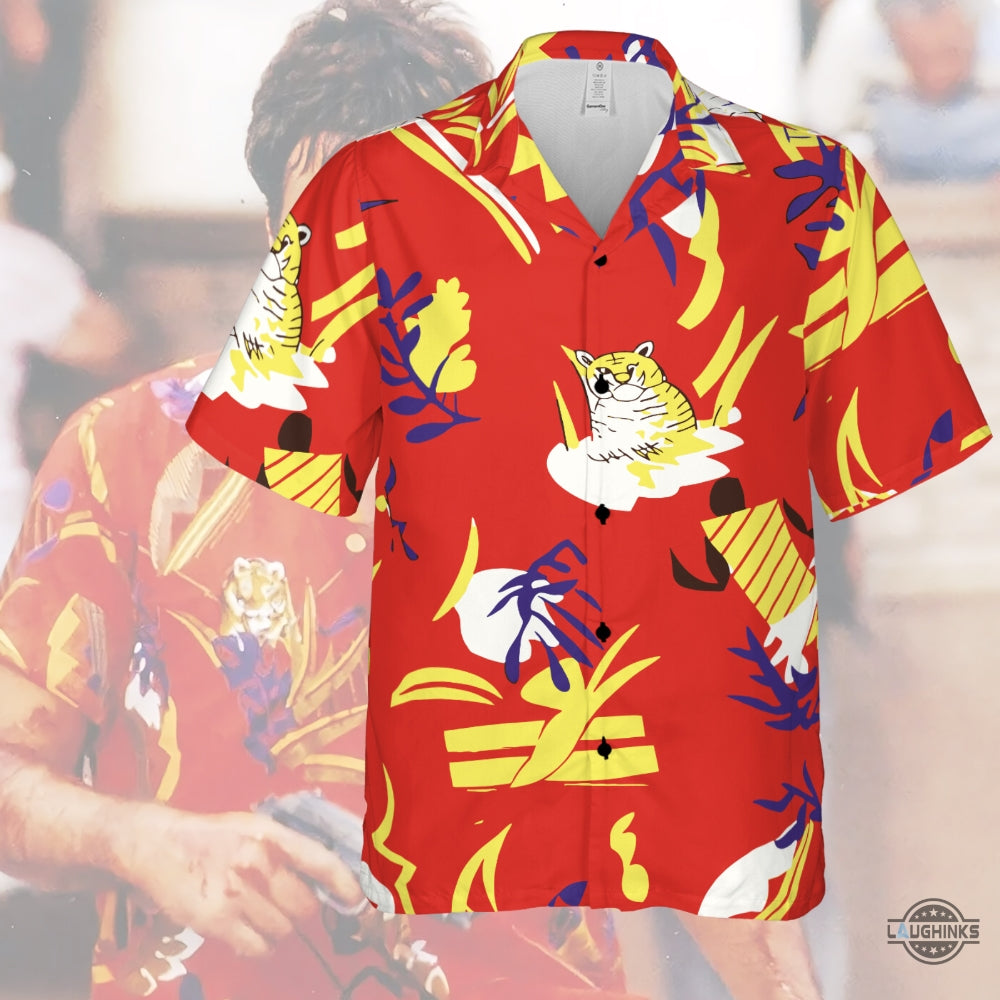 Tony Montana Scarface Red Hawaiian Shirt And Shorts Stylish And Trendy Beachwear For Men Sale