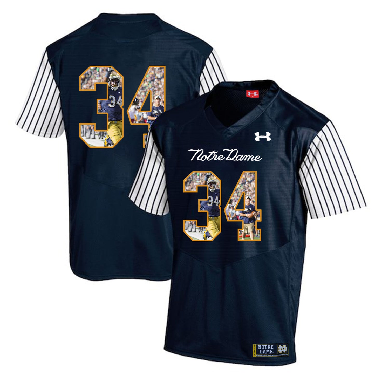Tony Jones Jr. 34 Striped Blue