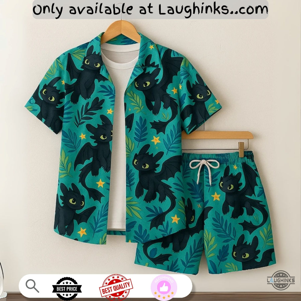 Toothless Hawaiian Shirt And Shorts How To Train Your Dragon