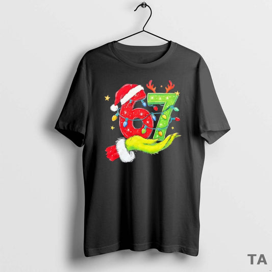 Top Grinch Hand 67 Christmas Lights T Shirt Sweater Hoodie, Sweatshirt | InkThreadWorks.com