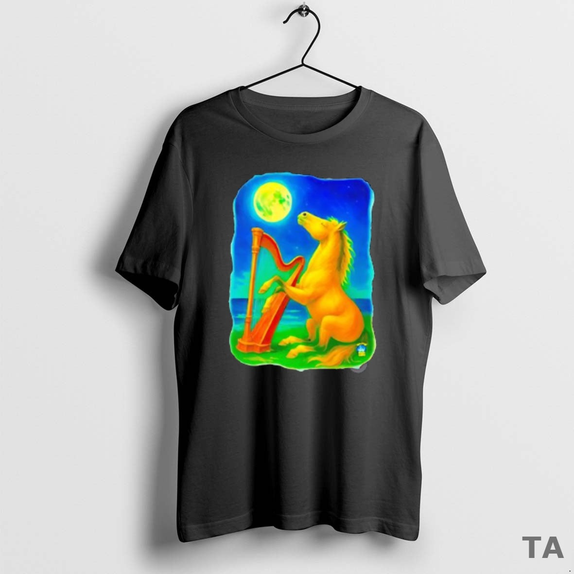 Top Horse Lovers Musical Moon Harp Art T Shirt Sweater Hoodie, Sweatshirt | InkThreadWorks.com