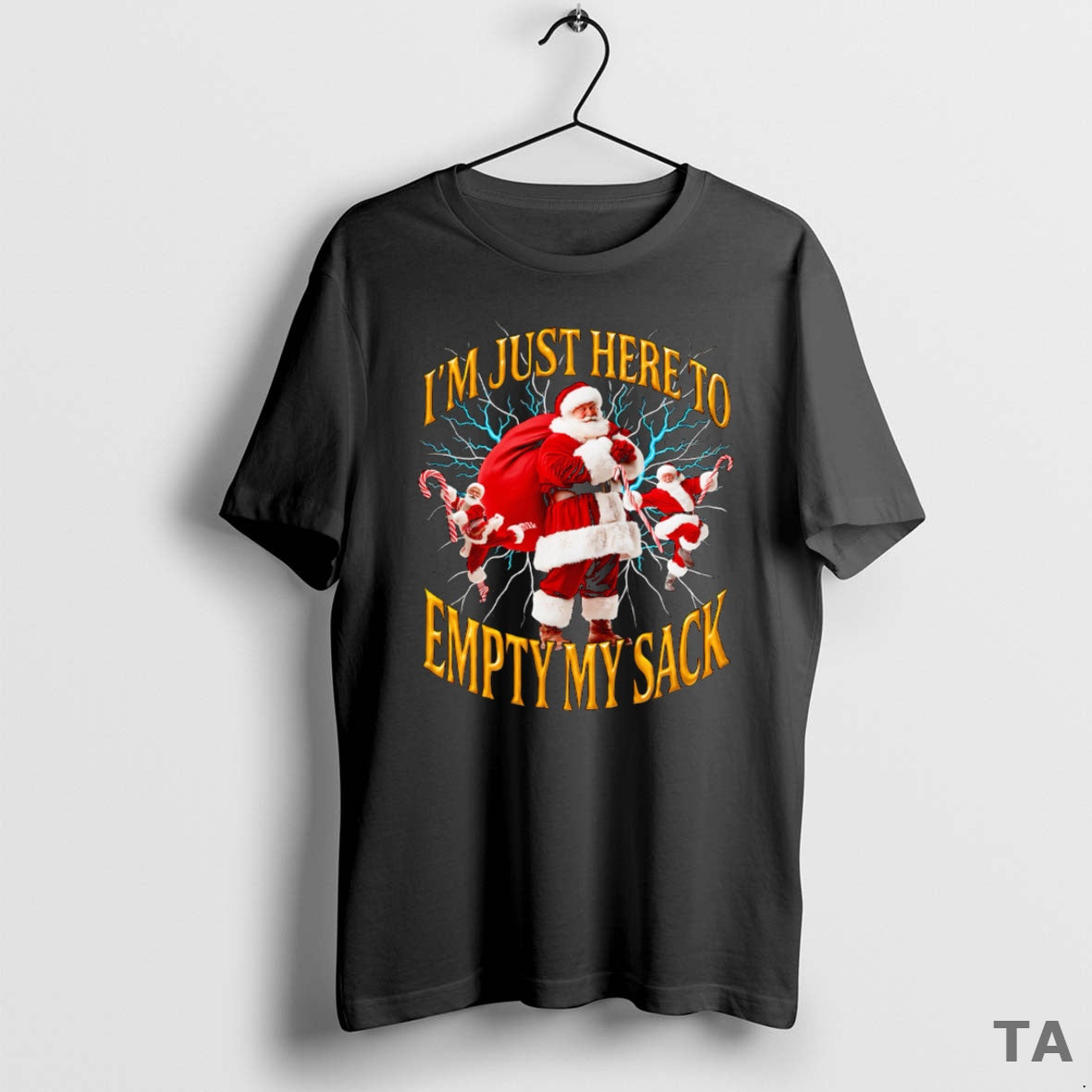 Top Im Just Here To Empty My Sack Santa T Shirt Sweater Hoodie, Sweatshirt | InkThreadWorks.com