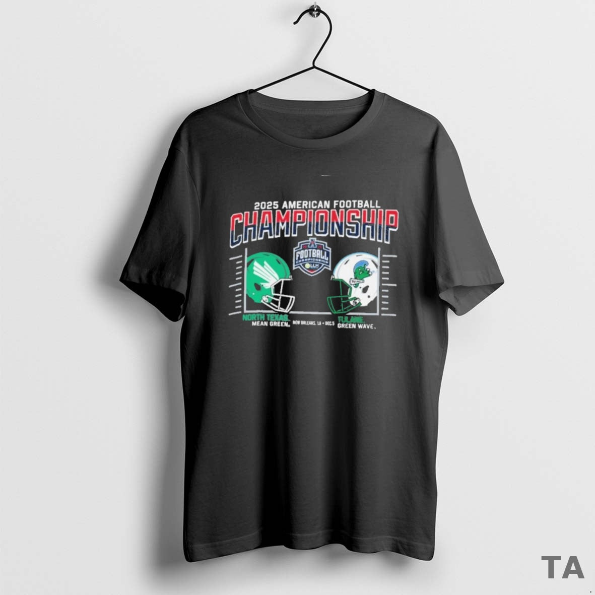 Top Tulane Vs North Texas 2025 Aac Football Championship Duel Helmet T Shirt Sweater Hoodie, Sweatshirt | InkThreadWorks.com
