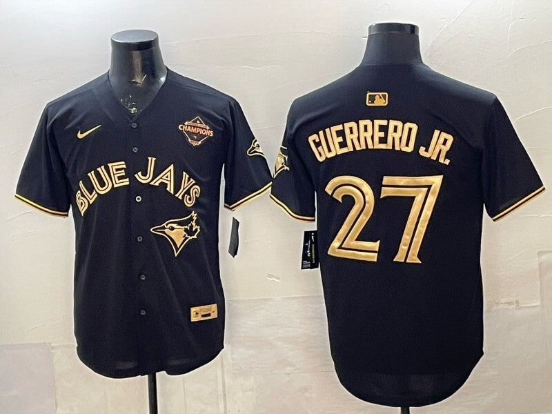 Toronto Blue Jays #27 Vladimir Guerrero Jr. Blue Jays Black Gold 5 Edition