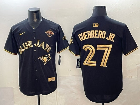 Toronto Blue Jays #27 Vladimir Guerrero Jr. Blue Jays Black Gold 5 Edition