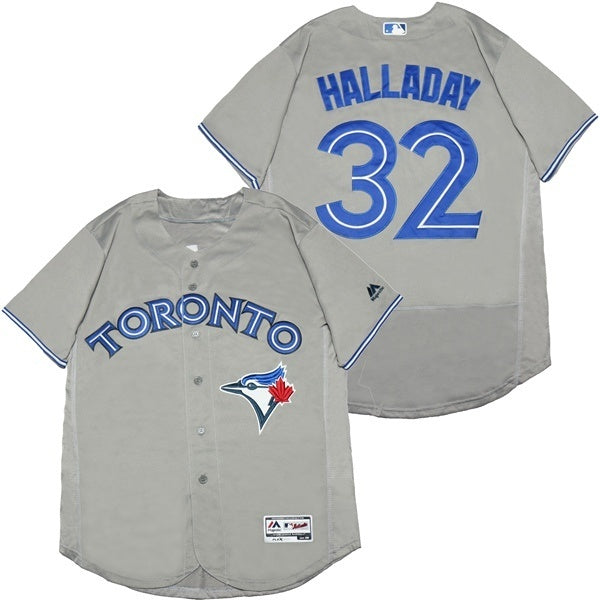 Toronto Blue Jays #32 Roy Halladay Blue Jays 32 Gray Elite