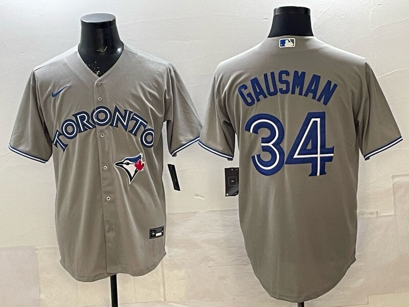 Toronto Blue Jays #34 Kevin Gausman Grey Blue Jays Adult