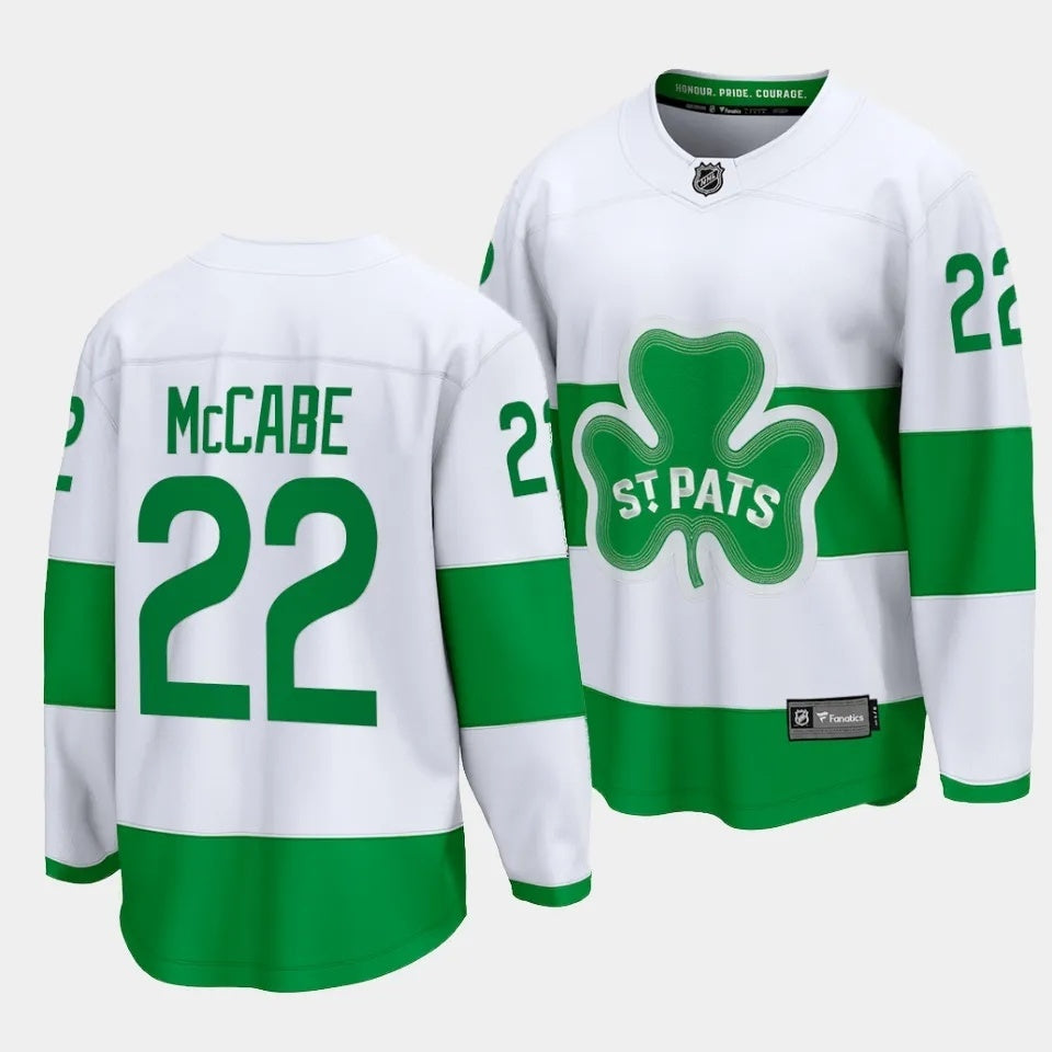 Toronto Maple Leafs #22 Jake McCabe 2024 St. Patricks Alternate White