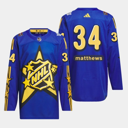 Toronto Maple Leafs #34 Auston Matthews 2024 NHL All-Star Blue Jersey Style 1