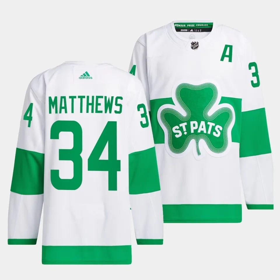 Toronto Maple Leafs #34 Auston Matthews 2024 St. Patricks Alternate Authentic Jersey