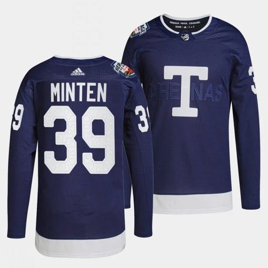 Toronto Maple Leafs #39 fraser minten heritage classic authentic pro navy jersey