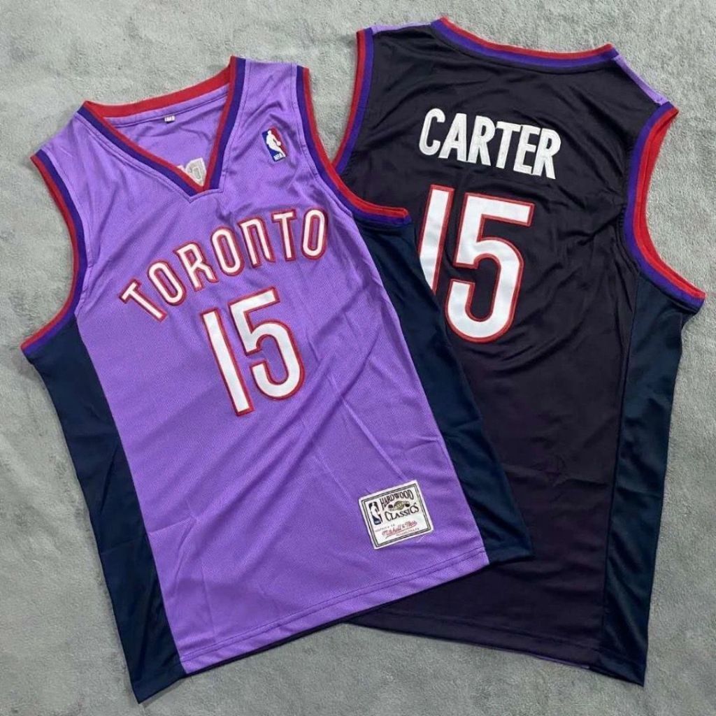 Toronto Raptors 15 carter m&n jersey purpleblack Style 4