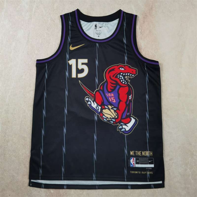 Toronto Raptors #15 Vince Carter Hot Press Raptors 15 Black City Edition s-xxl Style 2