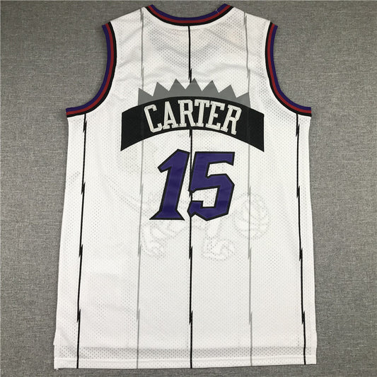 Toronto Raptors #15 Vince Carter MN Raptors 15 White Big Dragon Retro Logo Style 1