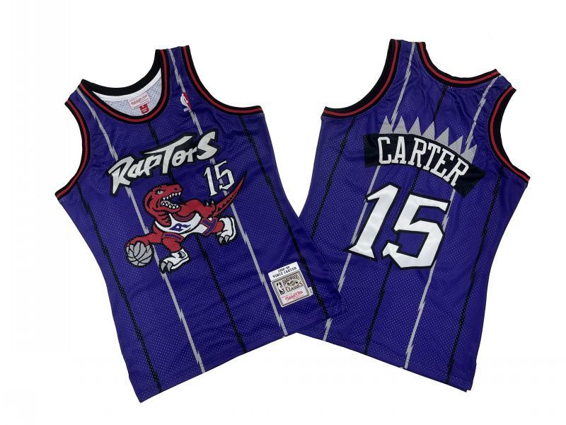 Toronto Raptors #15 Vince Carter Raptors 15 # Purple Big Dragon 98-99 Season Mitchell Retro Mesh Jersey --. Carter Style 2