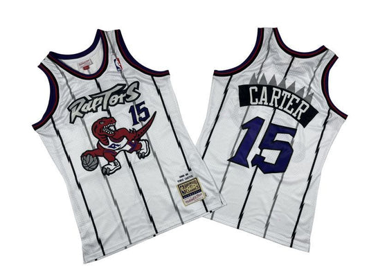 Toronto Raptors #15 Vince Carter Raptors 15 # White Big Dragon 98-99 Season Mitchell Retro Mesh Jersey --. Carter Style 1