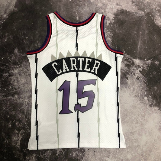 Toronto Raptors #15 Vince Carter w Raptors 99 Season White 15 # Carter Style 1