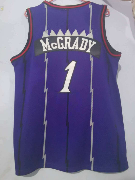 Toronto Raptors #1 Tracy McGrady Mitchell&Ness Raptors 1 Big Dragon Purple Style 1