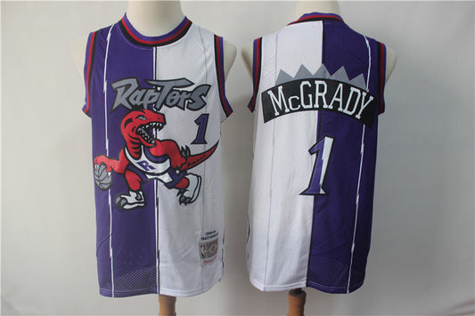 Toronto Raptors #1 Tracy McGrady Raptors 1 # Purple White Edition Retro Jersey