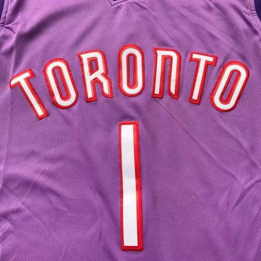 Toronto Raptors #1 mcgrady m&n jersey purpleblack Style 3