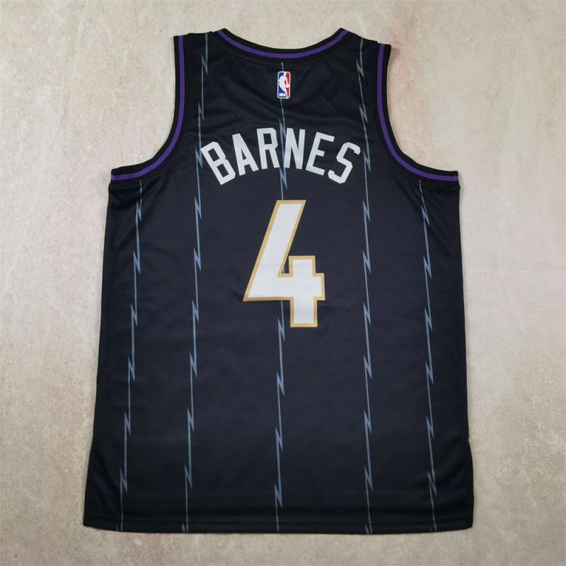 Toronto Raptors #4 Scottie Barnes Hot Press Raptors 4 Black City Edition s-xxl Style 1