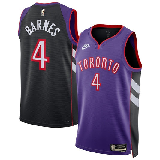 Toronto Raptors #4 Scottie Barnes Unisex 202425 Swingman Jersey - Purple - Classic Edition