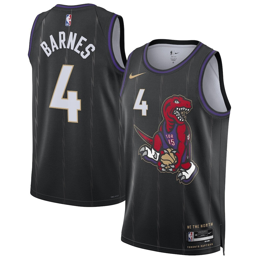 Toronto Raptors #4 Scottie Barnes Unisex 202425 Swingman Player Jersey - City Edition - Black