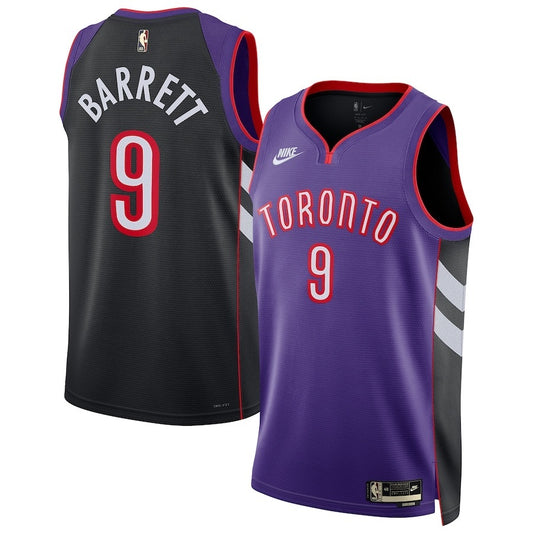 Toronto Raptors #9 RJ Barrett Unisex 202425 Swingman Jersey - Purple - Classic Edition