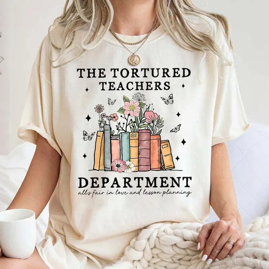 Tortured Teachers Department Shirt, Teacher Tshirt, Funny Teacher Shirts, The Tortured Teachers Department, Trending Tees, Unisex Classic Cotton Tee with Graphic Print in All Sizes