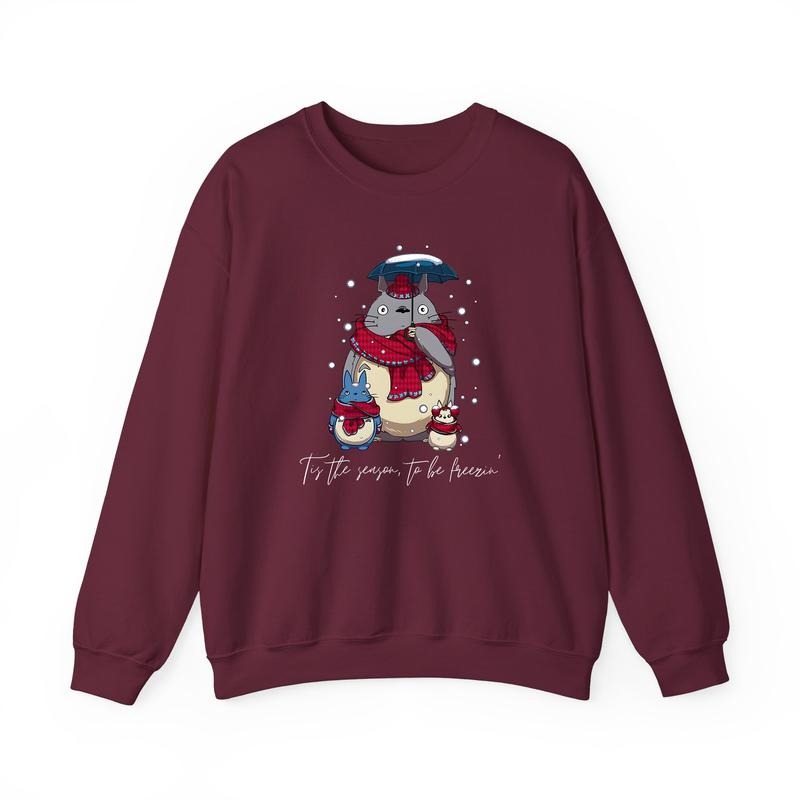 Totoro Christmas Sweatshirt, Studio Ghibli Shirt, Spirited Away, Miyazaki Hayao, Studio Ghibli Fans, Anime Christmas...