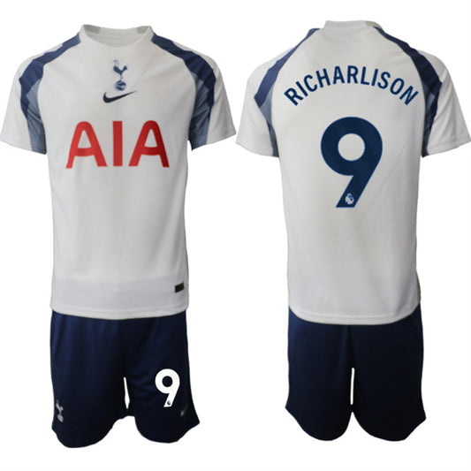 Tottenham Hotspur #9 Richarlison 2025 26 White Home Soccer Jersey Suit