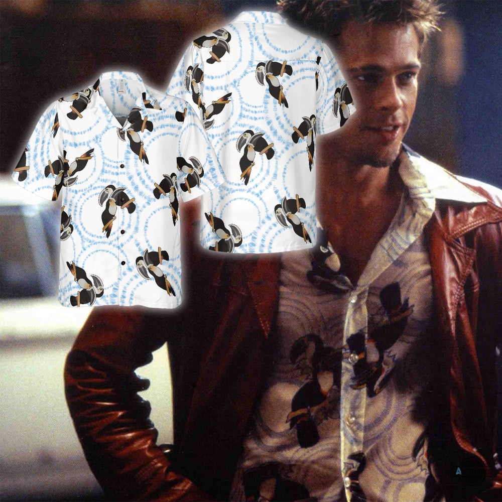 Toucan Bird Tyler Durden Hawaiian Shirt Brad Pitt Fight Club Aloha Beach Button Up Shirt