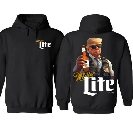 Tr4mp Miller Lite Maga Hoodie, Tr4mp Chillin Miller Lite 2 sides Hoodie for men and women Cotton Menswear