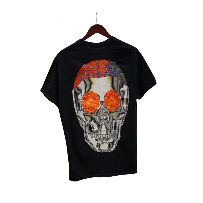 Travis Scott Birds Eye View Metallic Skull Tee Black (93665-218) Mens Size S-2XL Hoodie, Sweatshirt | InkThreadWorks.com