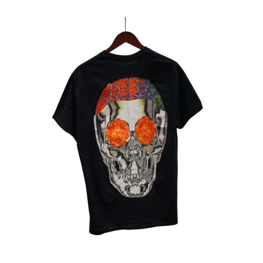 Travis Scott Birds Eye View Metallic Skull Tee Black (93665-218) Mens Size S-2XL Hoodie, Sweatshirt | InkThreadWorks.com