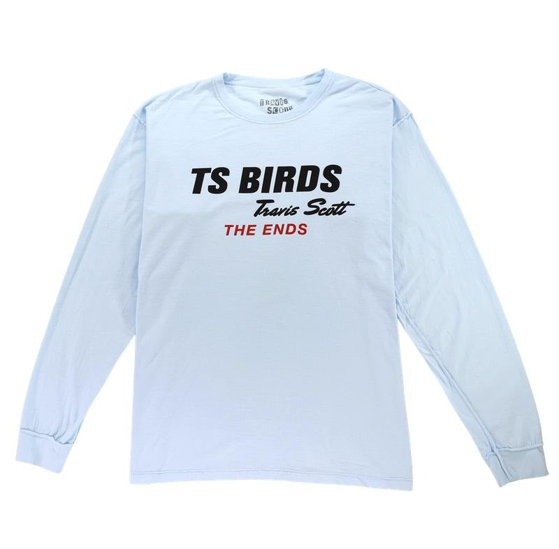 Travis Scott Birds The Ends Long Sleeve Tee Blue Hoodie, Sweatshirt | InkThreadWorks.com
