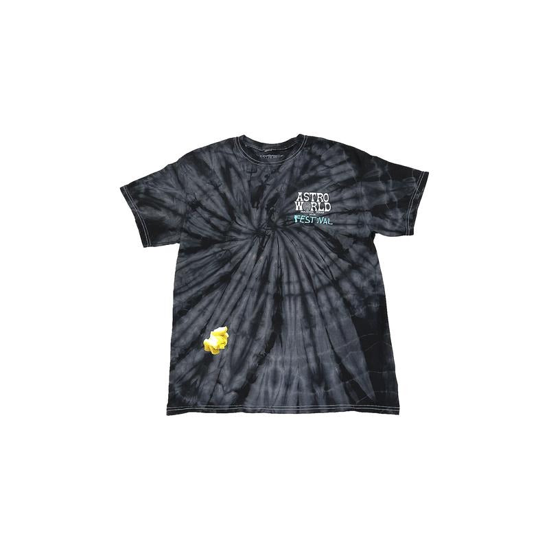 Travis Scott Festival Airbrush Tee Black Tie Dye (93665-241) Men's Size S-2XL Hoodie, Sweatshirt | InkThreadWorks.com