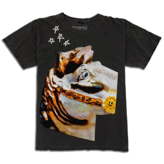 Travis Scott Horse Head Date Back Tour Tee Washed Grey (93665-326) Size S-2XL