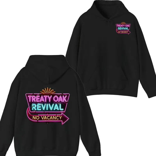 Treaty Oak Hoodie, 2 Sides Music Fan Hoodie, Unisex Cotton Graphic Hoodie, hoodie trend 2024