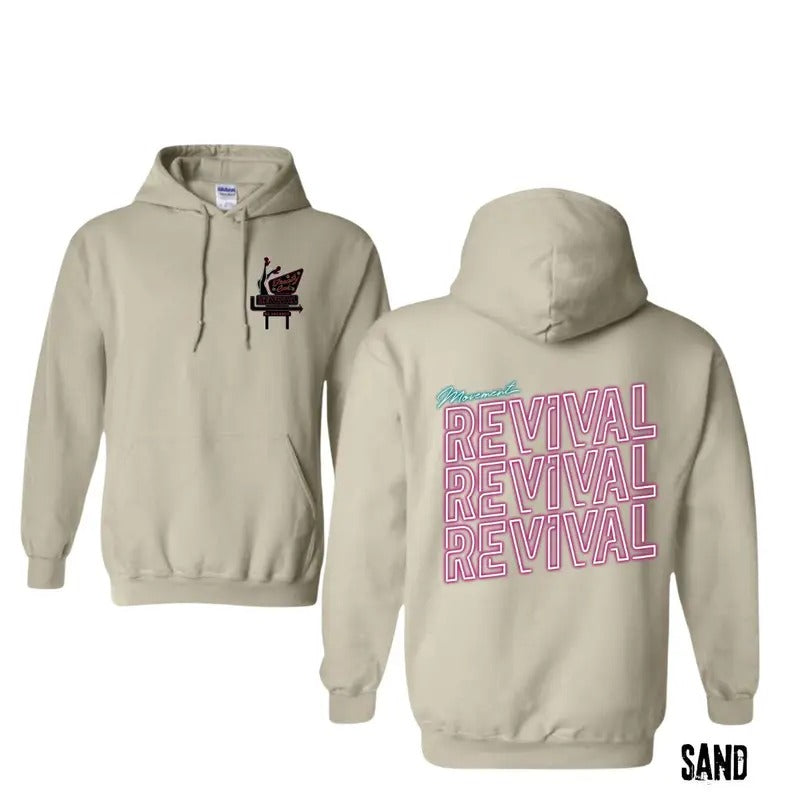 Treaty Oak Revival Hoodie, Retro Neon Sign-Inspired Design With Bold Graphics Underwear Man Pullover Long Sleeve Casual...