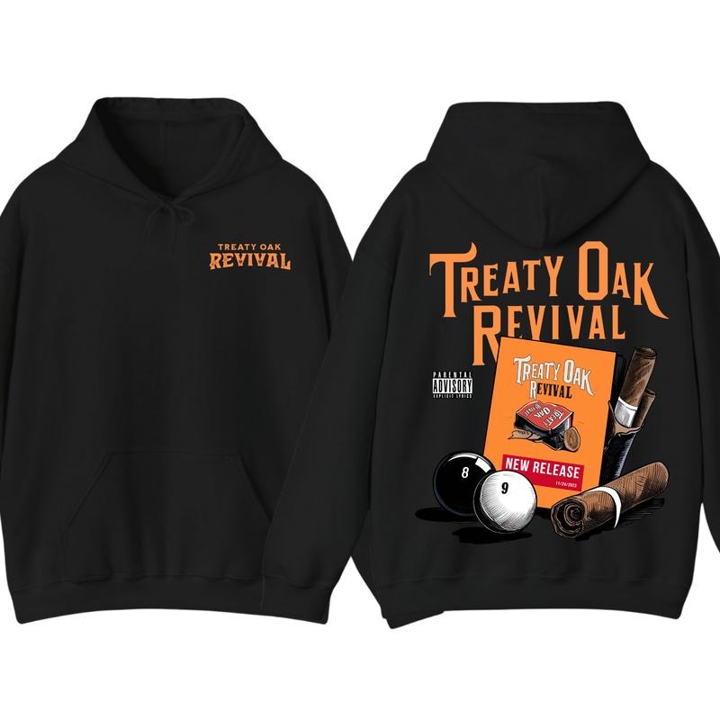Treaty Oak Revival Hoodie, Vintage Graphic Band Pullover, New Release Concert Merch, Funny Music Streetwear Casual Apparel, Trendy Top