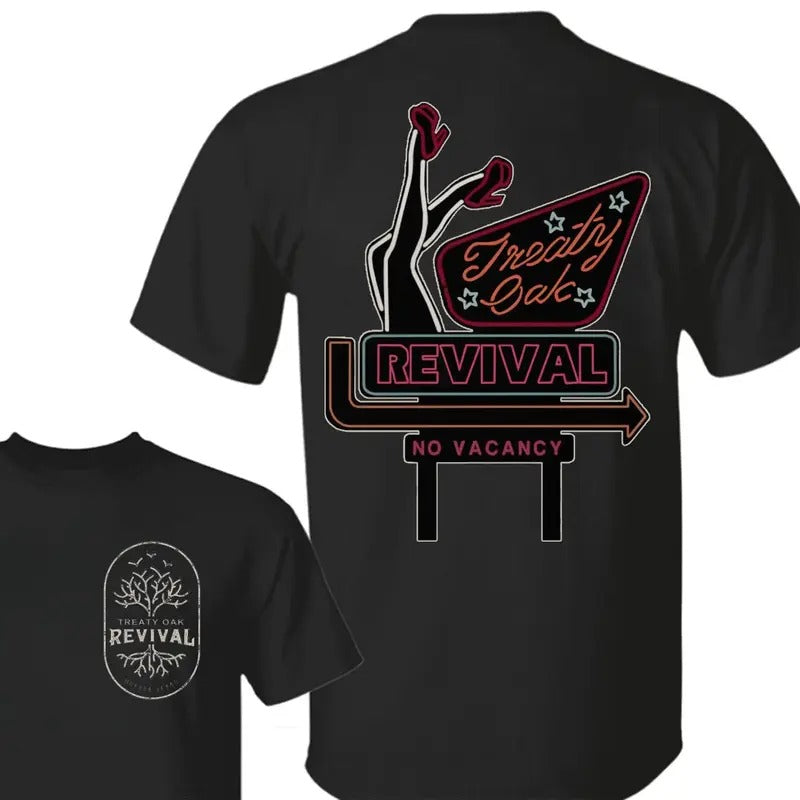 Treaty Oak Revival Neon Sign 2 Sides Unisex Tee Hoodie, Sweatshirt | InkThreadWorks.com