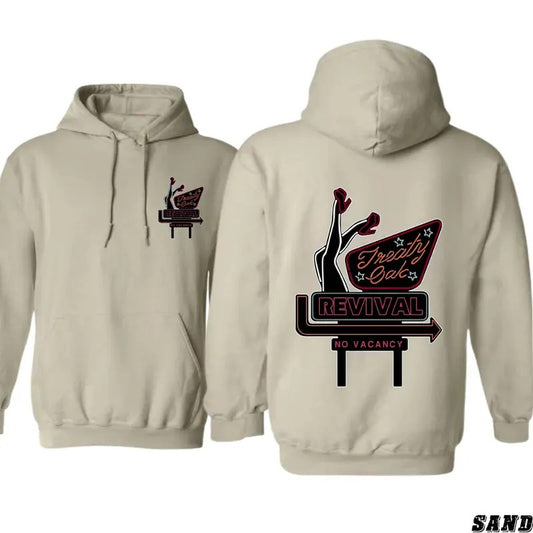 Treaty Oak Revival hoodie - Retro Neon Sign-Inspired Design With Bold Graphics Menswear Sweaters Tops Wetsuit Casual Long Sleeve Pullover