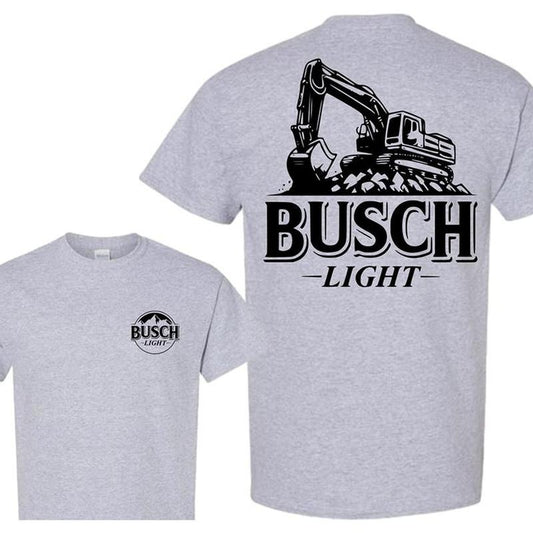 Trending Busch Light Excavator T-shirt, Busch Light Blue Collar Worker Graphics Unisex Cotton T-shirt for Dad Mom menswear