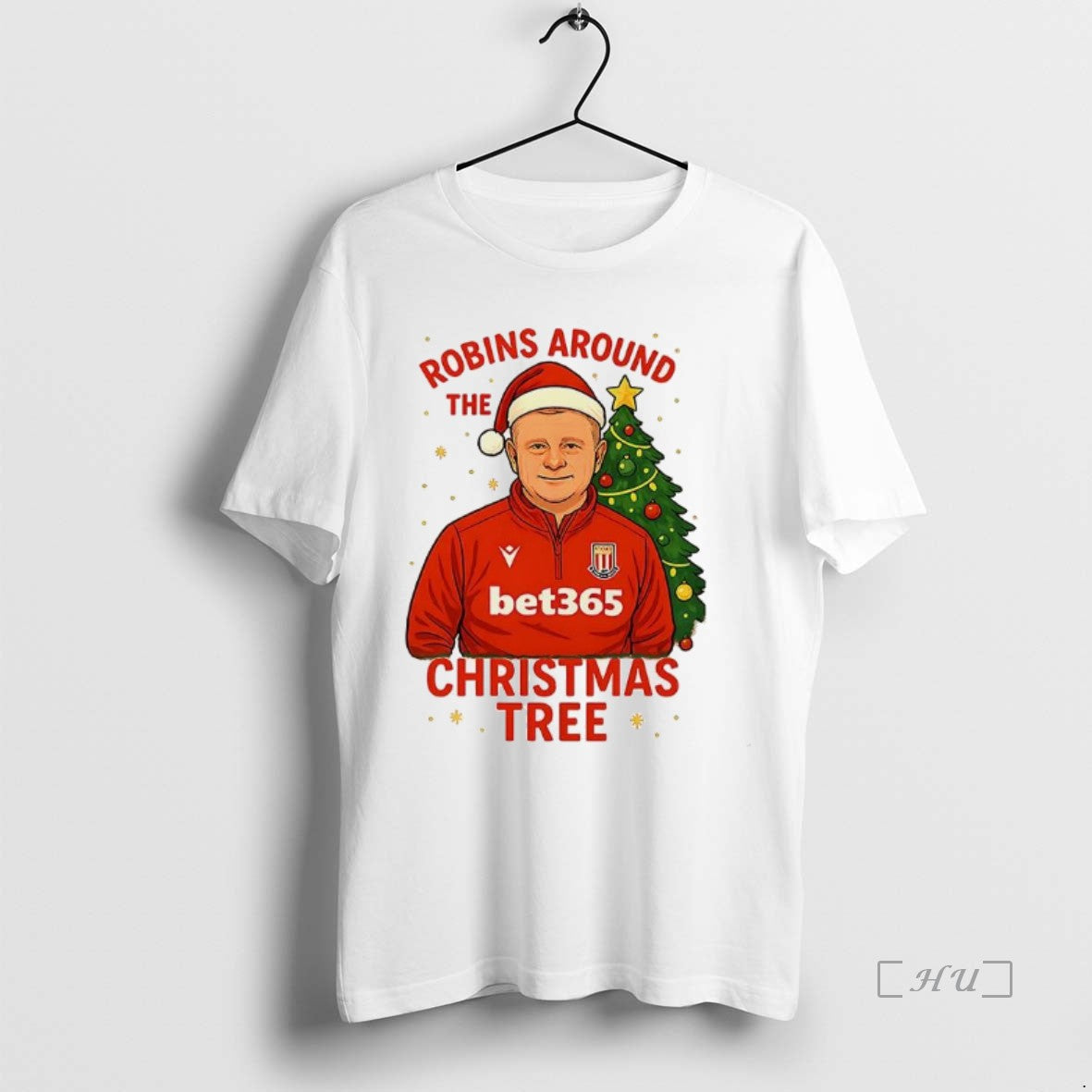 Trending Coach Robins Around Stoke City Fc The Christmas Tree T-Shirts, Hoodie, Sweatshirt | InkThreadWorks.com