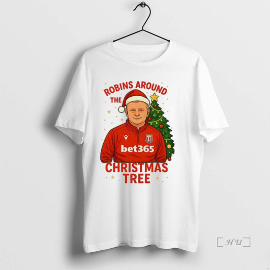 Trending Coach Robins Around Stoke City Fc The Christmas Tree T-Shirts, Hoodie, Sweatshirt | InkThreadWorks.com