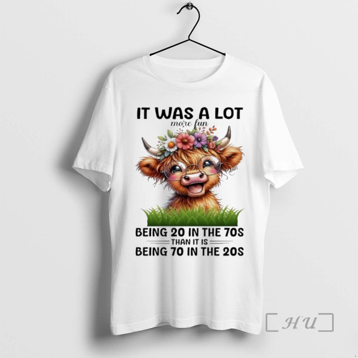 Trending Cow It Was A Lot More Fun Being 20 In The 70s Than It T-Shirts, Hoodie, Sweatshirt | InkThreadWorks.com